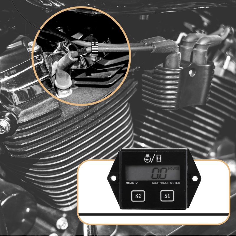 M002F   LICZNIK MOTOGODZIN CZASU PRACY SILNIKA MOTOCYKL OBROTOMIERZ  KOSIARKA MOTOR E630