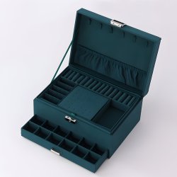 M004A    SZKATUŁKA NA BIŻUTERIĘ ZEGARKI ORGANIZER PUDEŁKO ELEGANCKI KUFEREK POJEMNY - U133