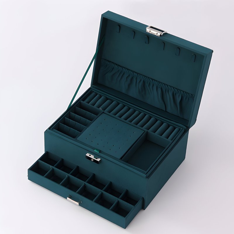 M004A    SZKATUŁKA NA BIŻUTERIĘ ZEGARKI ORGANIZER PUDEŁKO ELEGANCKI KUFEREK POJEMNY - U133