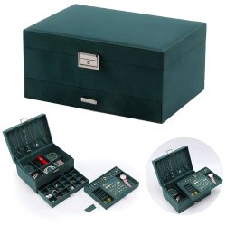 M004A    SZKATUŁKA NA BIŻUTERIĘ ZEGARKI ORGANIZER PUDEŁKO ELEGANCKI KUFEREK POJEMNY - U133