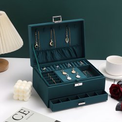 M004A    SZKATUŁKA NA BIŻUTERIĘ ZEGARKI ORGANIZER PUDEŁKO ELEGANCKI KUFEREK POJEMNY - U133