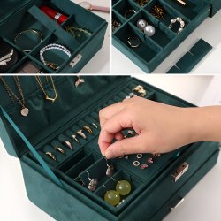 M004A    SZKATUŁKA NA BIŻUTERIĘ ZEGARKI ORGANIZER PUDEŁKO ELEGANCKI KUFEREK POJEMNY - U133