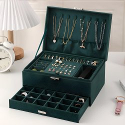 M004A    SZKATUŁKA NA BIŻUTERIĘ ZEGARKI ORGANIZER PUDEŁKO ELEGANCKI KUFEREK POJEMNY - U133