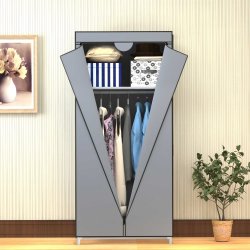 M095 / Z027A SZAFA MATERIAŁOWA TEKSTYLNA SKŁADANA GARDEROBA ORGANIZER NA UBRANIA PÓŁKA O1008
