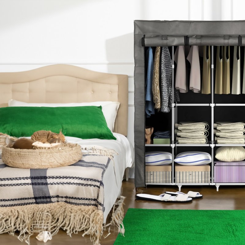 M005C   SZAFA MATERIAŁOWA TEKSTYLNA SKŁADANA GARDEROBA ORGANIZER PÓŁKA DUŻA XXL  -O1028