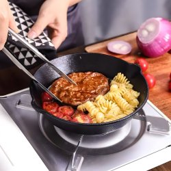 M032E (ALEJA1) 3 x PATELNIA ŻELIWNA GŁĘBOKA XXL ZESTAW PATELNI INDUKCJA GAZ DO NALEŚNIKÓW    -O993