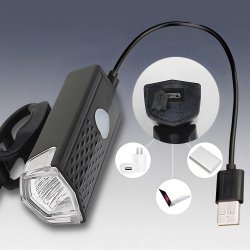 N135  ZESTAW LAMPEK ROWEROWYCH LED PRZÓD I TYŁ DO ROWERU + USB LAMPKI ROWEROWE - S207
