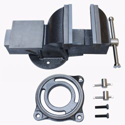 M071D (ALEJA3) Z002D IMADŁO STOŁOWE OBROTOWE ŚLUSARSKIE ŻELIWNE 125 MM SZCZĘKI MAŁE Z KOWADŁEM - O649