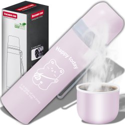 M027A (ALEJA1)  TERMOS STALOWY PRÓŻNIOWY TERMICZNY KUBEK BIDON 500ML 0,5L NA KAWĘ XXL O976-2 JASNY RÓŻ