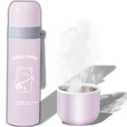 M027A (ALEJA1)  TERMOS STALOWY PRÓŻNIOWY TERMICZNY KUBEK BIDON 500ML 0,5L NA KAWĘ XXL O976-2 JASNY RÓŻ