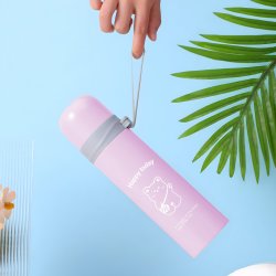 M027A (ALEJA1)  TERMOS STALOWY PRÓŻNIOWY TERMICZNY KUBEK BIDON 500ML 0,5L NA KAWĘ XXL O976-2 JASNY RÓŻ