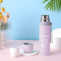 M027A (ALEJA1)  TERMOS STALOWY PRÓŻNIOWY TERMICZNY KUBEK BIDON 500ML 0,5L NA KAWĘ XXL O976-2 JASNY RÓŻ