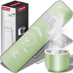 M073C (ALEJA3)  TERMOS STALOWY PRÓŻNIOWY TERMICZNY KUBEK BIDON 500ML 0,5L NA KAWĘ XXL O976-3 ZIELONY