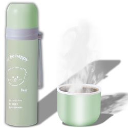 M073C (ALEJA3)  TERMOS STALOWY PRÓŻNIOWY TERMICZNY KUBEK BIDON 500ML 0,5L NA KAWĘ XXL O976-3 ZIELONY