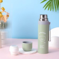 M073C (ALEJA3)  TERMOS STALOWY PRÓŻNIOWY TERMICZNY KUBEK BIDON 500ML 0,5L NA KAWĘ XXL O976-3 ZIELONY