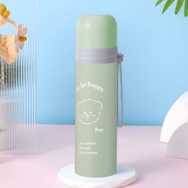 M073C (ALEJA3)  TERMOS STALOWY PRÓŻNIOWY TERMICZNY KUBEK BIDON 500ML 0,5L NA KAWĘ XXL O976-3 ZIELONY