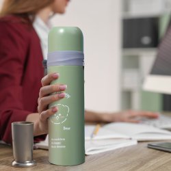M073C (ALEJA3)  TERMOS STALOWY PRÓŻNIOWY TERMICZNY KUBEK BIDON 500ML 0,5L NA KAWĘ XXL O976-3 ZIELONY