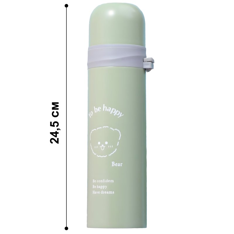 M073C (ALEJA3)  TERMOS STALOWY PRÓŻNIOWY TERMICZNY KUBEK BIDON 500ML 0,5L NA KAWĘ XXL O976-3 ZIELONY