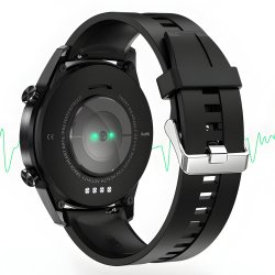 M002E     ZEGAREK SMARTWATCH CIŚNIENIE EKG PULS ROZMOWY MENU PL SPORT CZARNY MĘSKI -E774-1 gumowy pasek