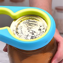 M000   OTWIERACZ SŁOIKÓW 4w1 DO BUTELEK NAKRĘTEK WEKÓW UNIWERSALNY WIELOFUNKCYJNY- O523-2  Żółto-niebieski