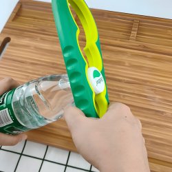 N010 OTWIERACZ SŁOIKÓW 4w1 DO BUTELEK NAKRĘTEK WEKÓW UNIWERSALNY WIELOFUNKCYJNY  O523-4 - Żółto-zielony