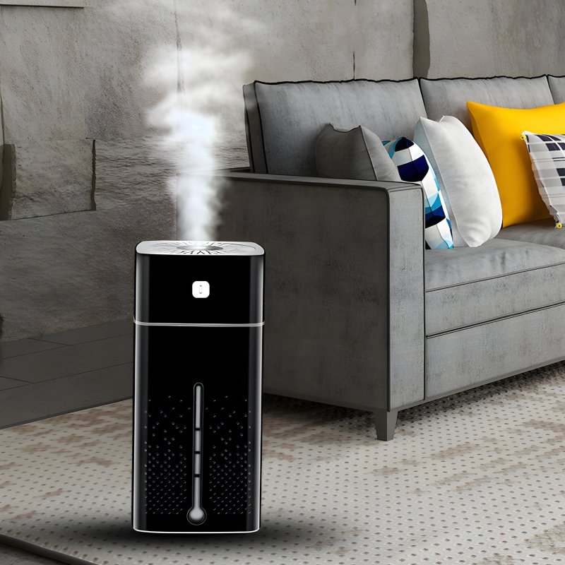 M002E   NAWILŻACZ POWIETRZA DYFUZOR ZAPACHOWY AROMATERAPIA LAMPKA LED CZARNY  -E685 CZARNY