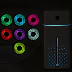 M002E   NAWILŻACZ POWIETRZA DYFUZOR ZAPACHOWY AROMATERAPIA LAMPKA LED CZARNY  -E685 CZARNY