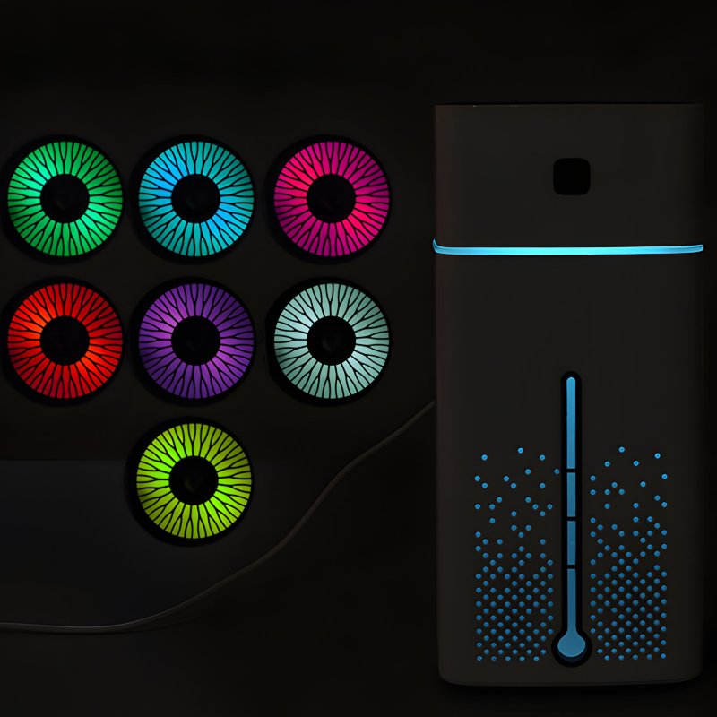 M002E   NAWILŻACZ POWIETRZA DYFUZOR ZAPACHOWY AROMATERAPIA LAMPKA LED CZARNY  -E685 CZARNY