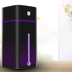 M002E   NAWILŻACZ POWIETRZA DYFUZOR ZAPACHOWY AROMATERAPIA LAMPKA LED CZARNY  -E685 CZARNY