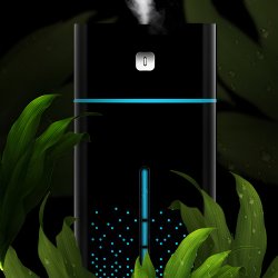 M002E   NAWILŻACZ POWIETRZA DYFUZOR ZAPACHOWY AROMATERAPIA LAMPKA LED CZARNY  -E685 CZARNY