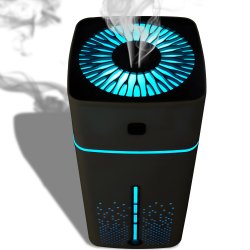 M002E   NAWILŻACZ POWIETRZA DYFUZOR ZAPACHOWY AROMATERAPIA LAMPKA LED CZARNY  -E685 CZARNY