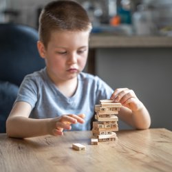 M002D DREWNIANA WIEŻA CHWIEJĄCA UKŁADANKA GRA ZRĘCZNOŚCIOWA TOWARZYSKA 54 KLOCKI  - D101