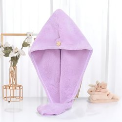 M000   RĘCZNIK NA GŁOWĘ DO WŁOSÓW TURBAN SZYBKOSCHNĄCY XL -O528-1 Fiolet