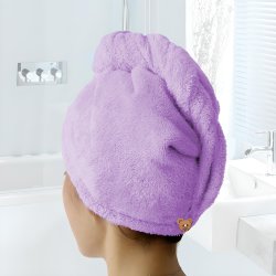 M000   RĘCZNIK NA GŁOWĘ DO WŁOSÓW TURBAN SZYBKOSCHNĄCY XL -O528-1 Fiolet