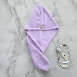 M000   RĘCZNIK NA GŁOWĘ DO WŁOSÓW TURBAN SZYBKOSCHNĄCY XL -O528-1 Fiolet