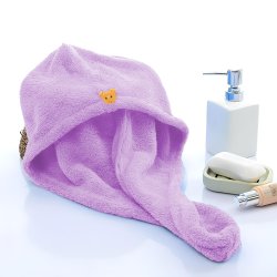 M000   RĘCZNIK NA GŁOWĘ DO WŁOSÓW TURBAN SZYBKOSCHNĄCY XL -O528-1 Fiolet