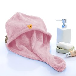 M000   RĘCZNIK NA GŁOWĘ DO WŁOSÓW TURBAN SZYBKOSCHNĄCY XL -O528-2 Różowy