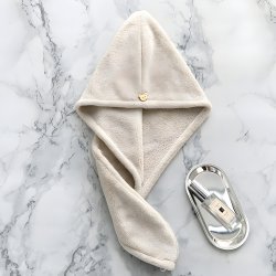 M000   RĘCZNIK NA GŁOWĘ DO WŁOSÓW TURBAN SZYBKOSCHNĄCY XL -O528-3 Brązowy