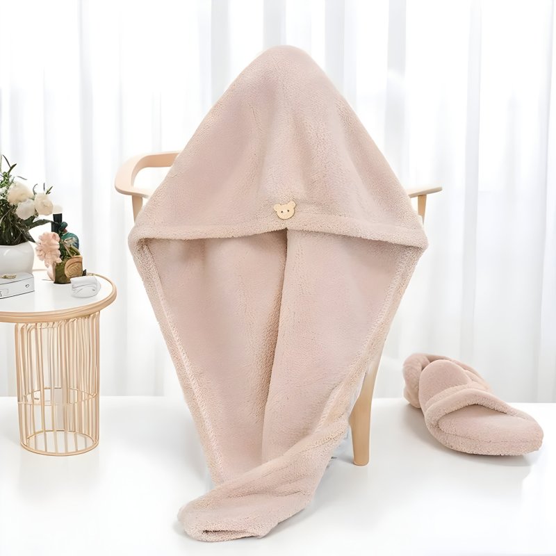 M000   RĘCZNIK NA GŁOWĘ DO WŁOSÓW TURBAN SZYBKOSCHNĄCY XL -O528-3 Brązowy