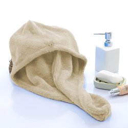 M000   RĘCZNIK NA GŁOWĘ DO WŁOSÓW TURBAN SZYBKOSCHNĄCY XL -O528-3 Brązowy