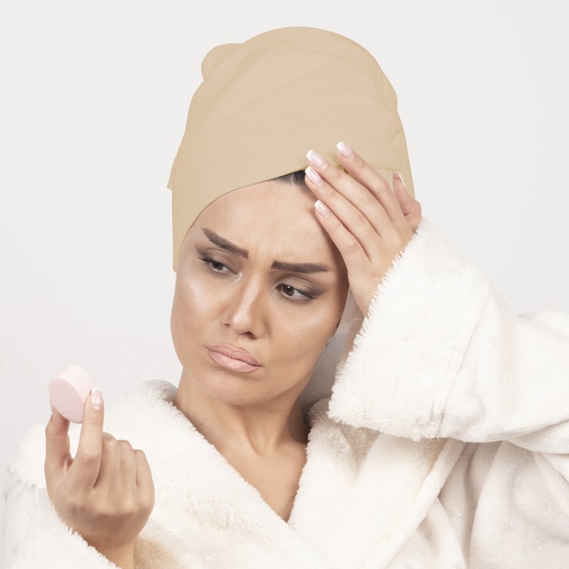M000   RĘCZNIK NA GŁOWĘ DO WŁOSÓW TURBAN SZYBKOSCHNĄCY XL -O528-3 Brązowy