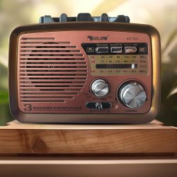 M027A (ALEJA1) RADIO KUCHENNE RETRO FM PRZENOŚNE BLUETOOTH USB SD  - E972-2 JASNY BRĄZ