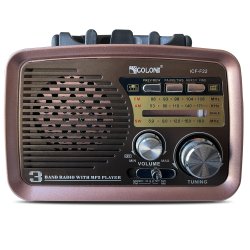 M073C (ALEJA3)  RADIO KUCHENNE RETRO FM PRZENOŚNE BLUETOOTH USB SD  - E972-3 CIEMNY BRĄZ