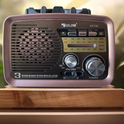 M073C (ALEJA3)  RADIO KUCHENNE RETRO FM PRZENOŚNE BLUETOOTH USB SD  - E972-3 CIEMNY BRĄZ