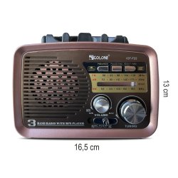 M073C (ALEJA3)  RADIO KUCHENNE RETRO FM PRZENOŚNE BLUETOOTH USB SD  - E972-3 CIEMNY BRĄZ