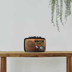 M054D (Aleja2) RADIO KUCHENNE RETRO FM PRZENOŚNE BLUETOOTH USB SD  - E972-4 ZŁOTY