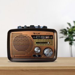 M054D (Aleja2) RADIO KUCHENNE RETRO FM PRZENOŚNE BLUETOOTH USB SD  - E972-4 ZŁOTY