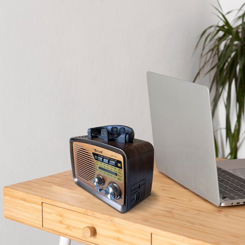 M054D (Aleja2) RADIO KUCHENNE RETRO FM PRZENOŚNE BLUETOOTH USB SD  - E972-4 ZŁOTY