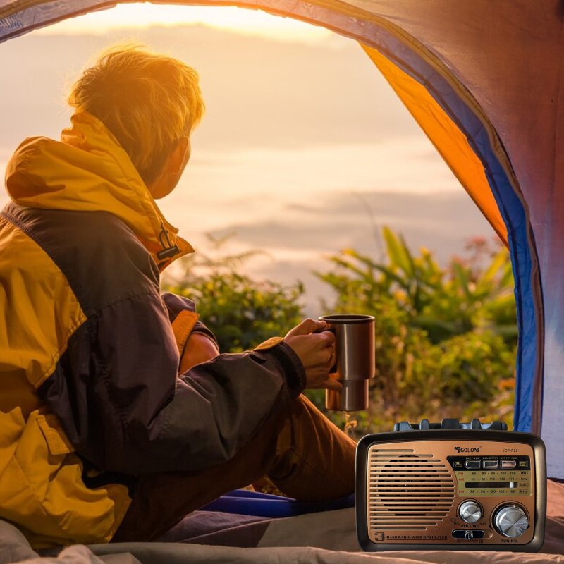 M054D (Aleja2) RADIO KUCHENNE RETRO FM PRZENOŚNE BLUETOOTH USB SD  - E972-4 ZŁOTY