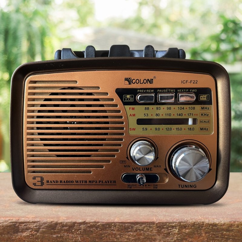 M054D (Aleja2) RADIO KUCHENNE RETRO FM PRZENOŚNE BLUETOOTH USB SD  - E972-4 ZŁOTY